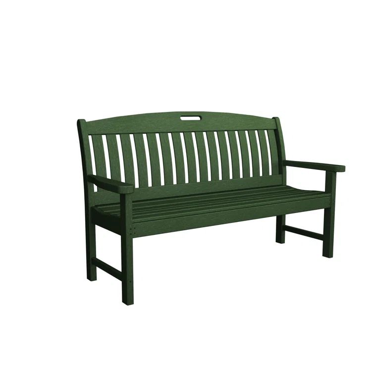 Hunter Green Recycled Plastic Outdoor Nautical Bench