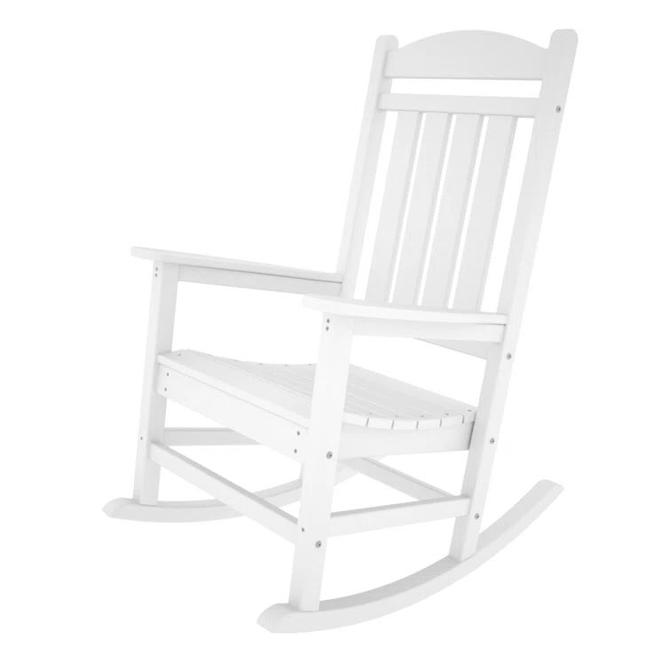 White Recycled Plastic Presidential Rocking Chair with Arms