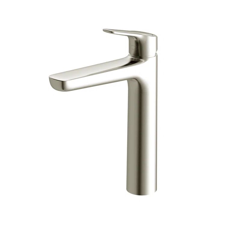 Elegant Polished Nickel 9" Modern Single-Hole Brass Bathroom Faucet