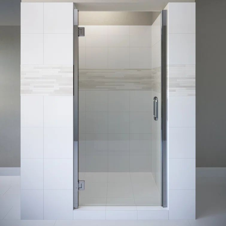 Coppia 26" x 72" Chrome Semi-Frameless Pivot Shower Door