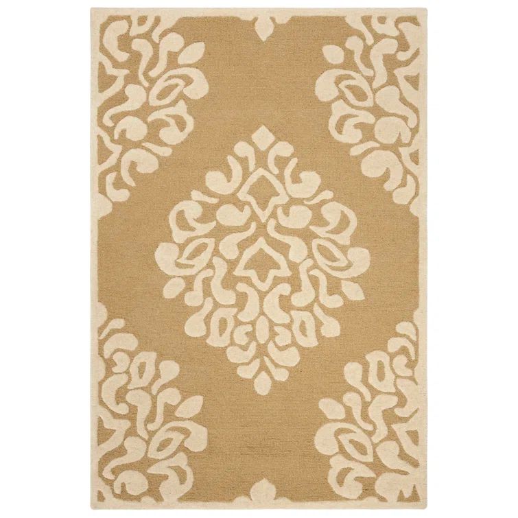Ivory Tufted Wool Handmade Reversible Rectangular Rug 4' x 6'