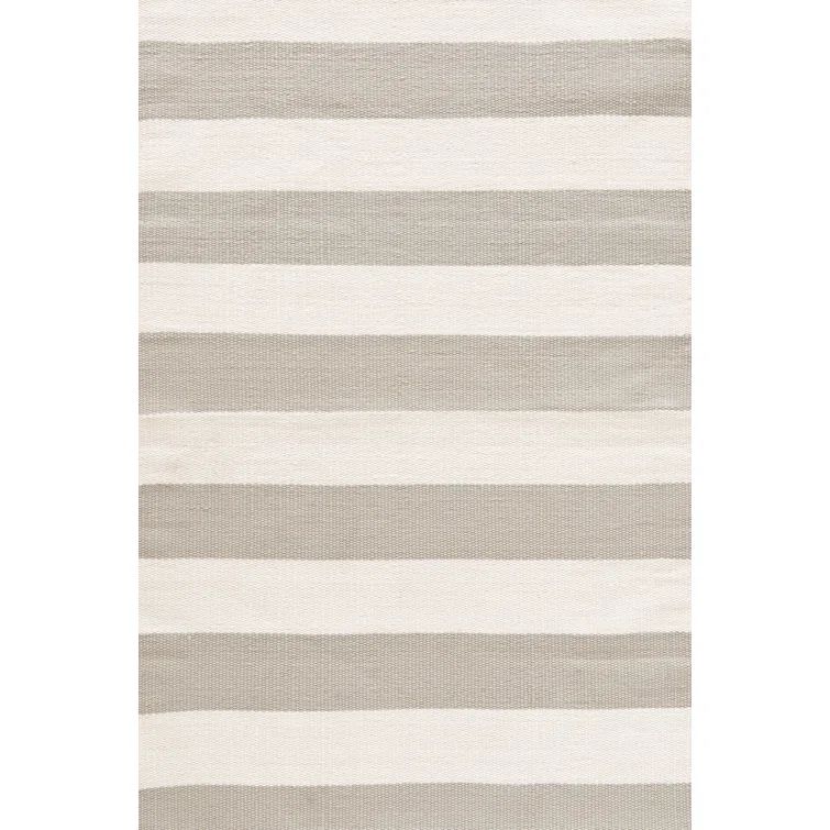 Platinum & Ivory Stripe Handmade Indoor/Outdoor Area Rug