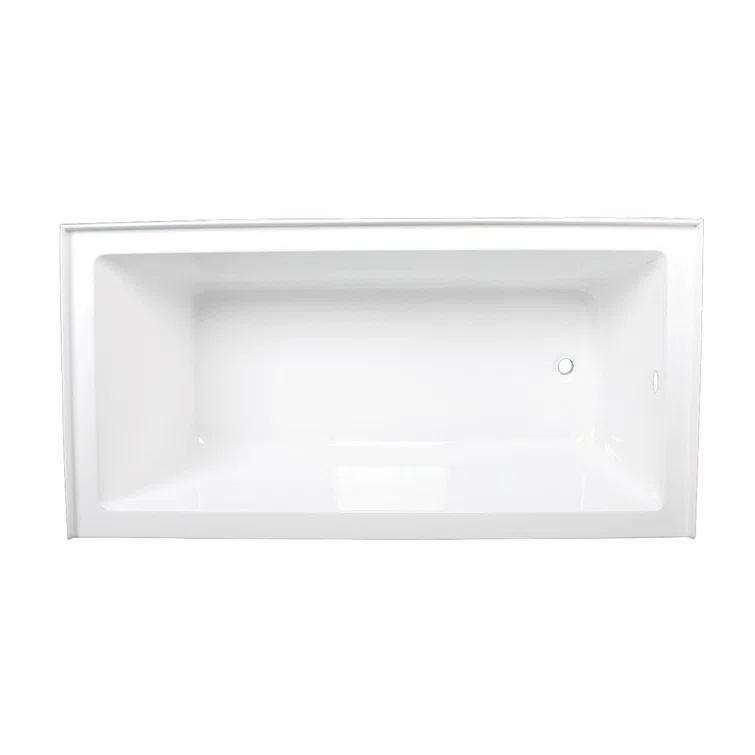 Aqua Eden 66-Inch White Acrylic Alcove Tub with Right Drain
