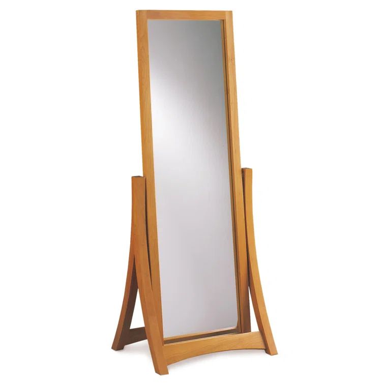Natural Cherry Full Length Freestanding Wood Mirror