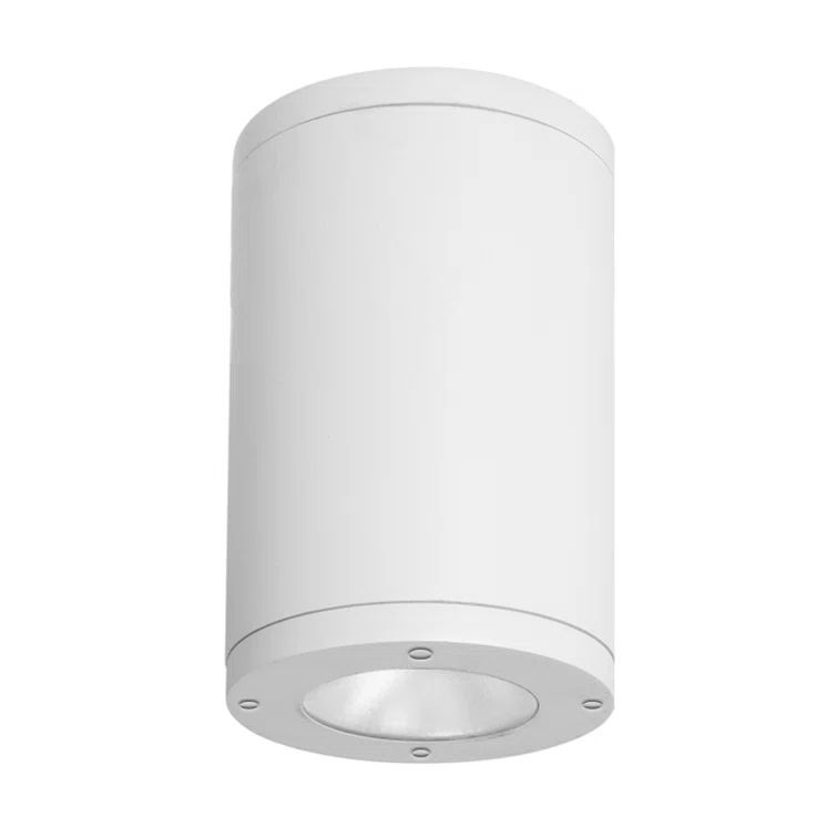 White Aluminum LED Indoor/Outdoor Drum Flush Mount