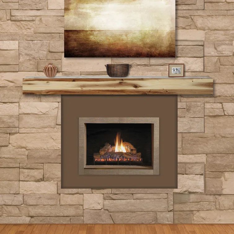 Natural Distressed Acacia Wood 48" Wall Mantel Shelf