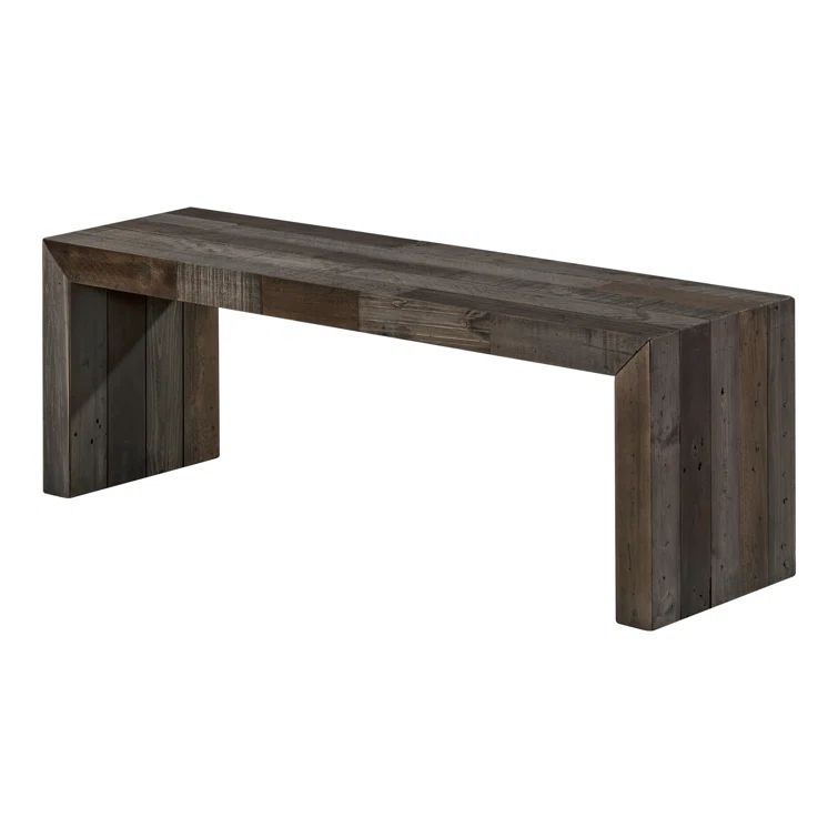 Gray 51" Solid Pine Rustic Transitional Bench