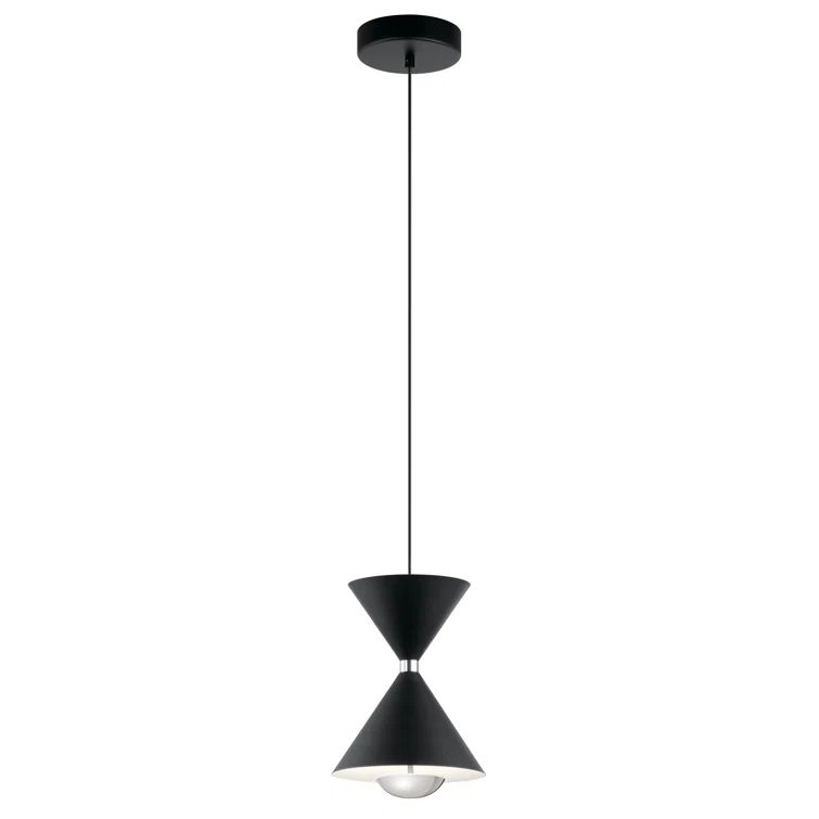 Kordan Matte Black LED Mini Island Pendant with Clear Shade