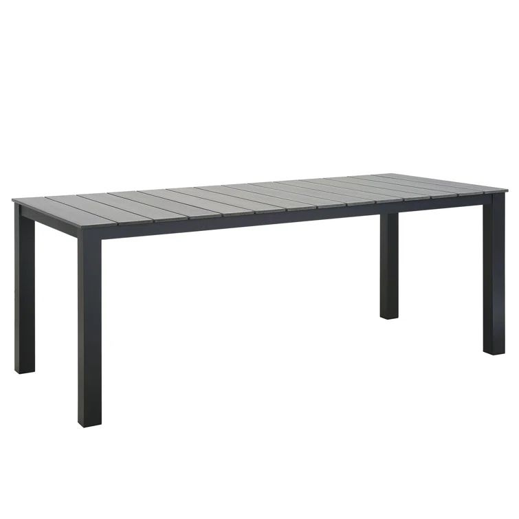 Maine 80.5" Brown and Gray Aluminum Patio Dining Table