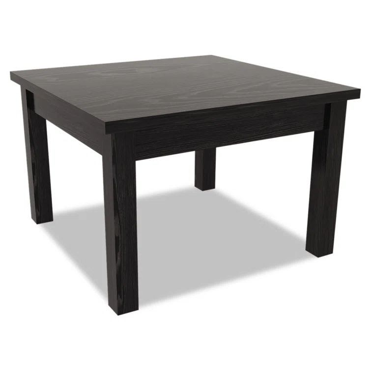 Black Rectangular Wood Grain Laminate End Table