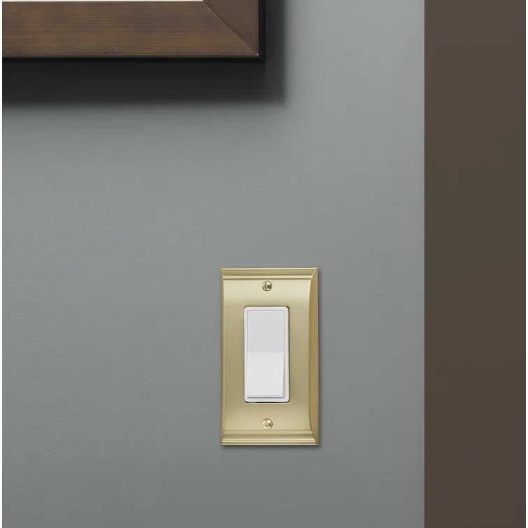 Golden Champagne Brass 1-Gang Rocker Wall Plate