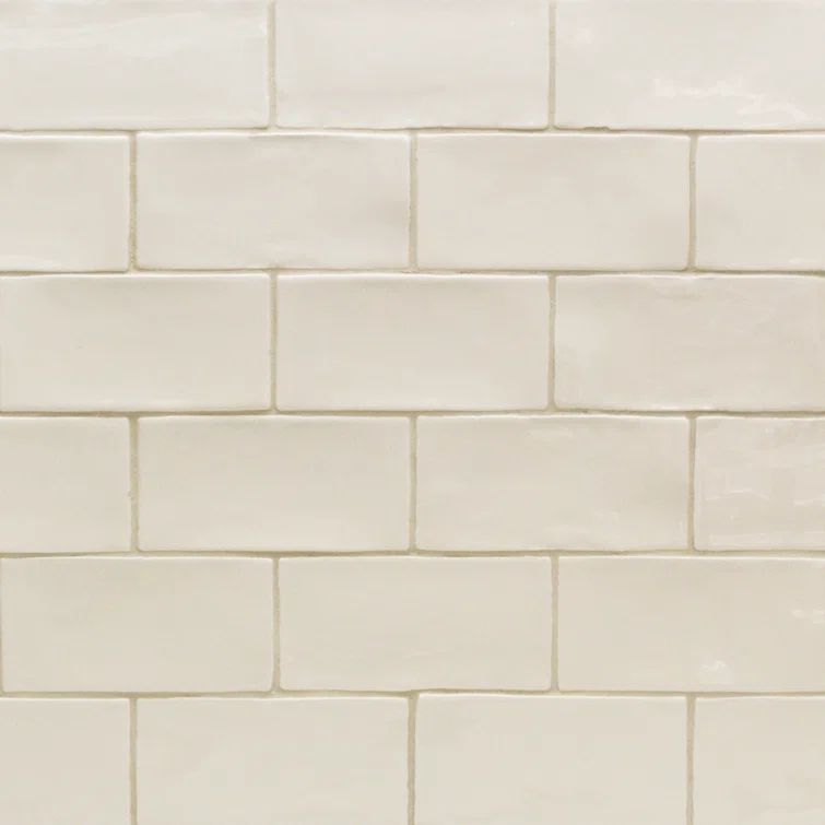 Messi 3" x 6" Polished White Ceramic Subway Wall Tile