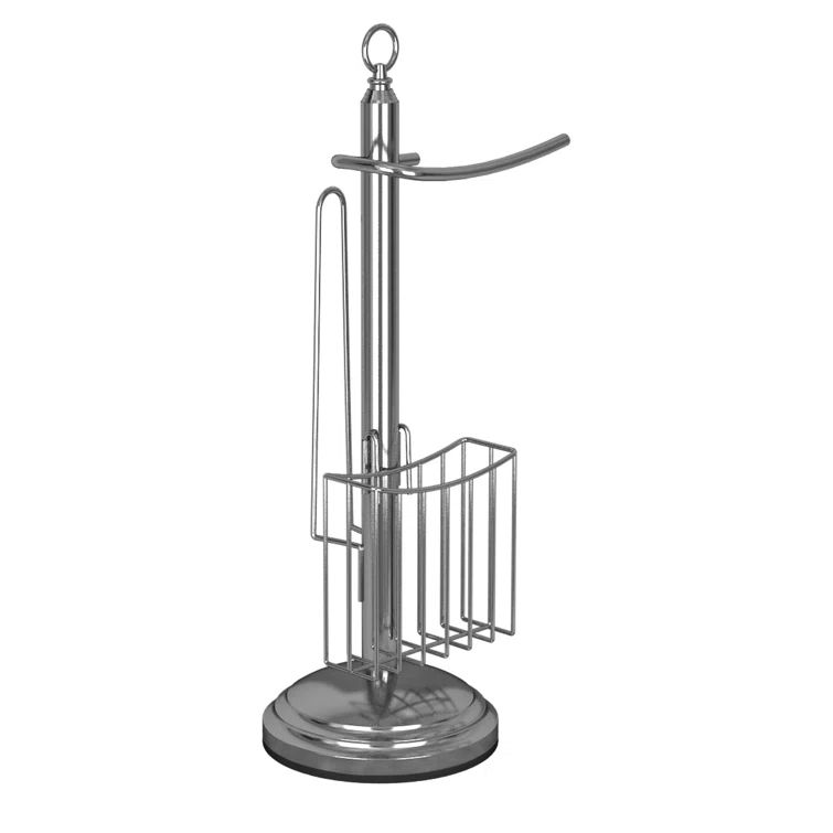 Chrome Stainless Steel Freestanding Toilet Paper Holder with Storage