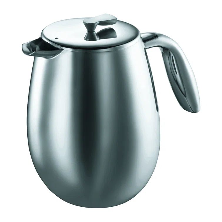 Columbia 51 oz Chrome Stainless Steel Thermal French Press Coffee Maker