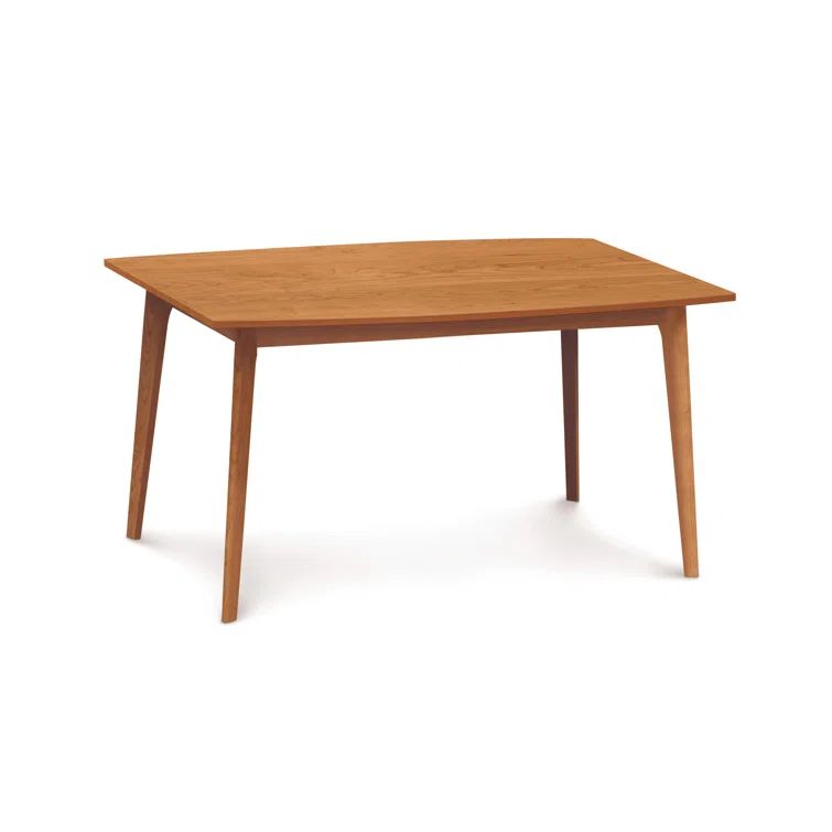Natural Cherry Solid Wood Mid-century Modern Dining Table