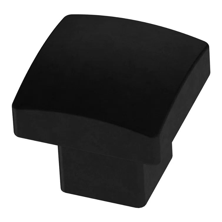 Matte Black Square Modern Brass Cabinet Knob