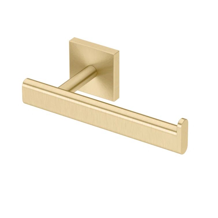 Brushed Brass Minimalist Wall Mount Toilet Paper Holder