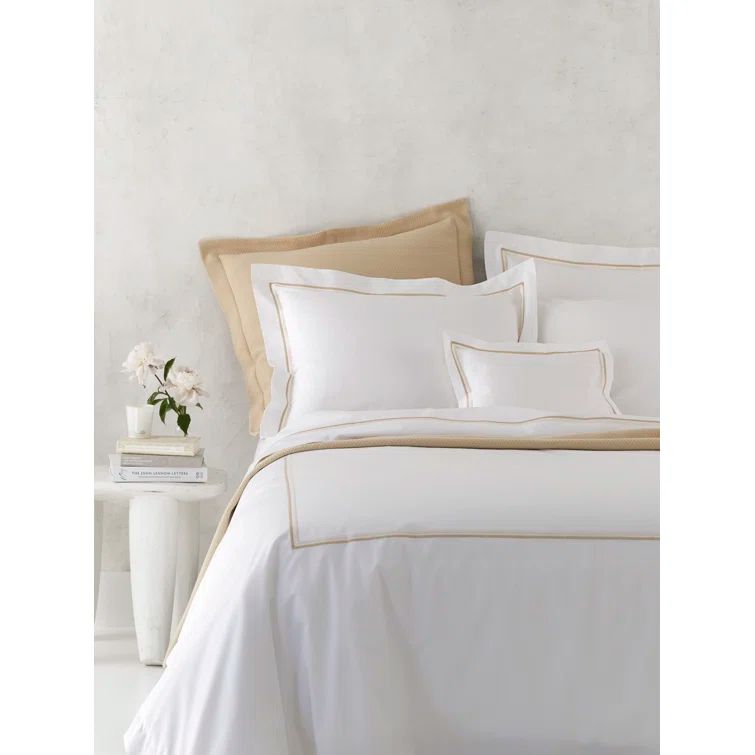 Champagne Full/Queen Cotton Duvet Cover with Satin Stitch