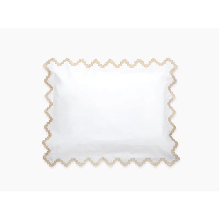 Aziza 600 Thread Count Embellished Cotton Sham - Champagne