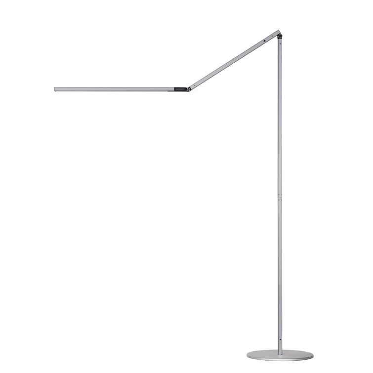 Adjustable 44'' Silver LED Task Floor Lamp with Touch Dimming
