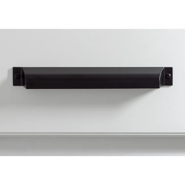 Matte Black 7" Zinc Alloy Traditional Cup Pulls with Mounting Hardware