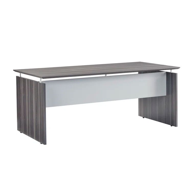 Medina Executive 63" Gray Steel Laminate Straight Desk