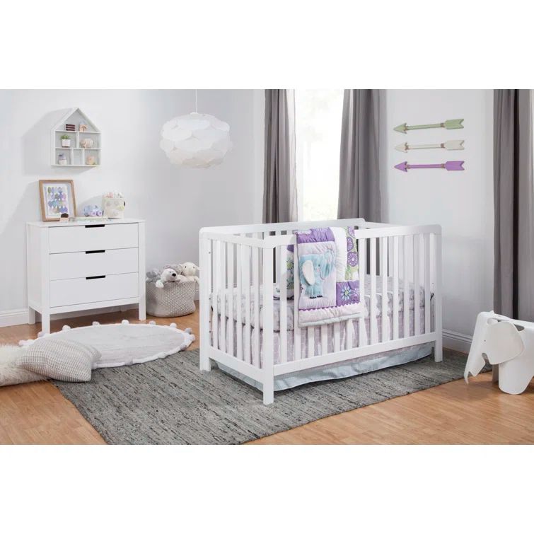 Colby Modern White 3-Drawer Nursery Dresser with Soft Close