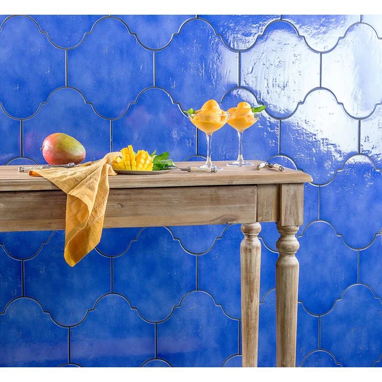 Triton 8" x 10" Polished Blue Porcelain Wall & Floor Tile