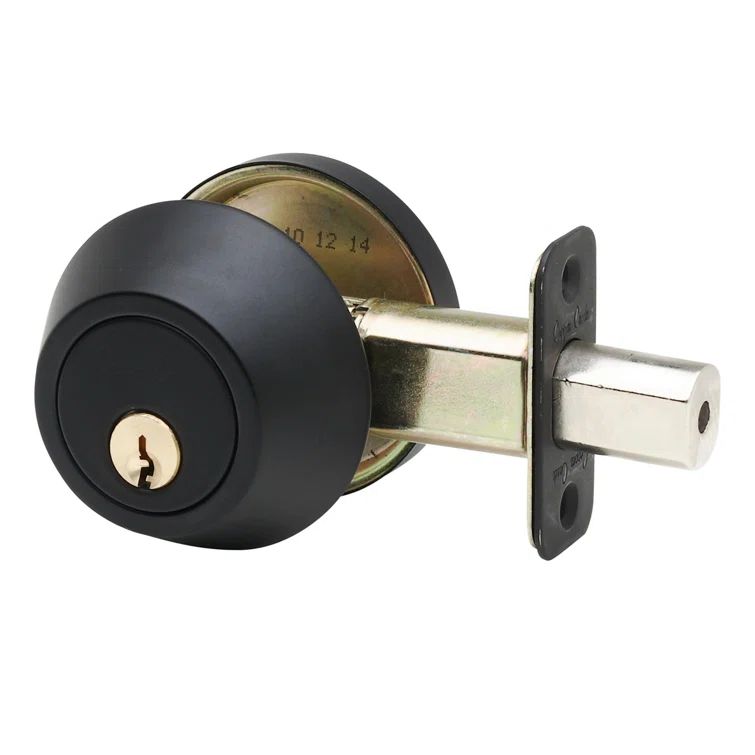 Black Solid Brass Single Cylinder Deadbolt