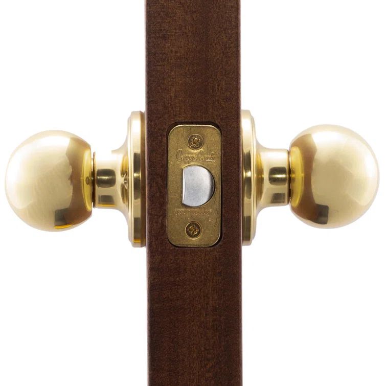 Polished Brass Round Passage Door Knob