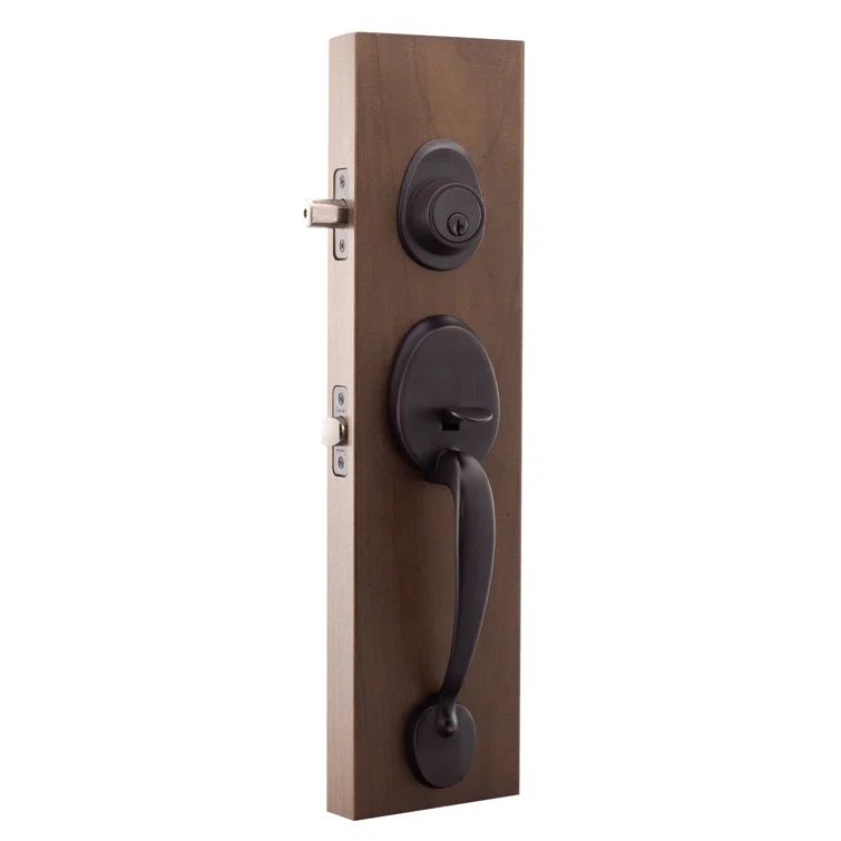 Tuscan Bronze Single Cylinder Deadbolt and Ball Knob Door Handleset