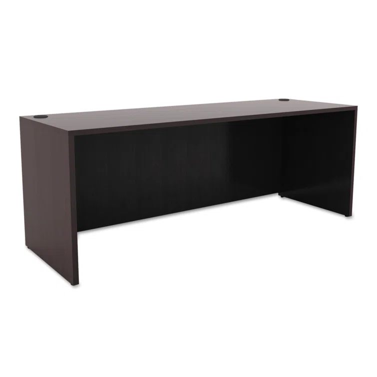 Espresso Wood Office Desk with Drawer and Filing Cabinet