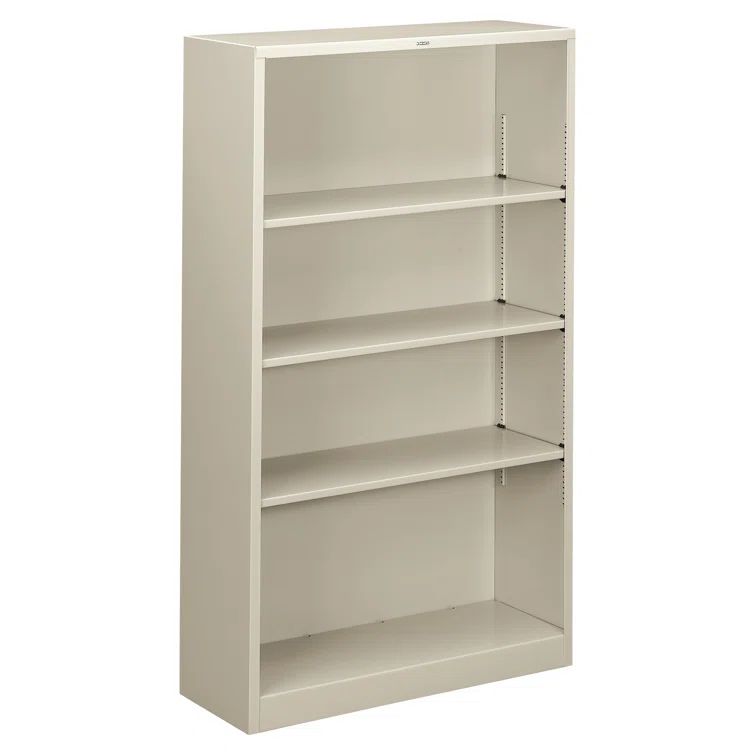 Adjustable Light Gray 71" Steel Bookcase with Movable Shelves