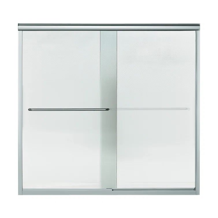 Finesse Bronze Frameless Sliding Tub Door with Clear Glass