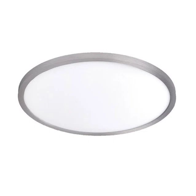 Sleek 15" Brushed Nickel LED Flush Mount Light for Indoor/Outdoor