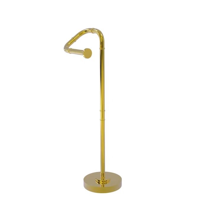 Polished Brass Freestanding Toilet Paper Holder with Sturdy Base