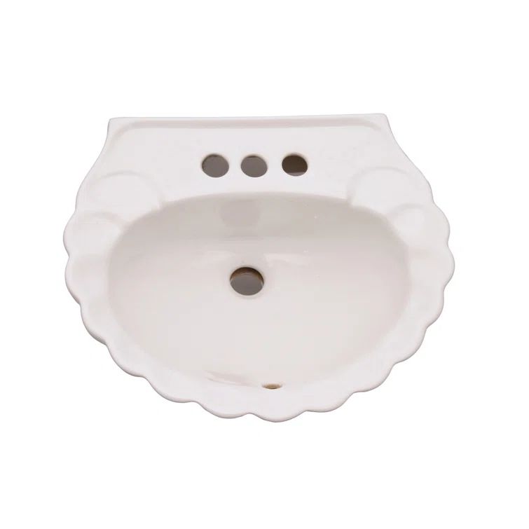 Bali 19" Beige Vitreous China Pedestal Sink with Overflow
