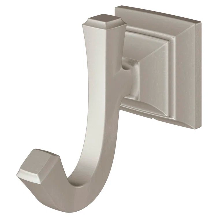 Brushed Nickel Wall Mounted Robe Hook with Square Design