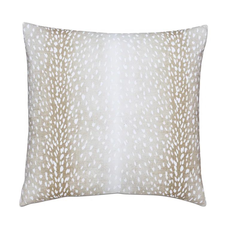 Beige Ombre Linen Blend Square Throw Pillow