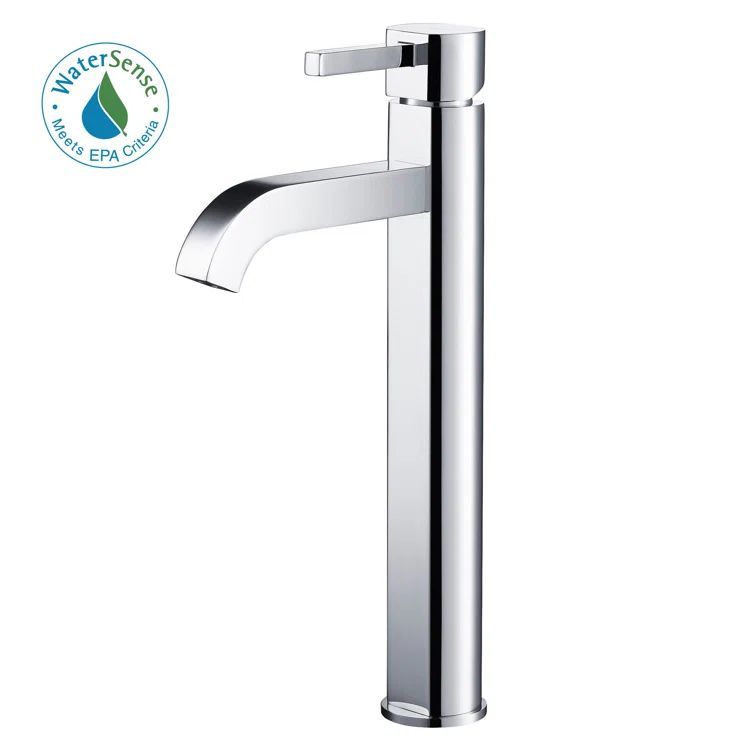 Sleek Satin Nickel Single Lever Vessel Faucet in Chrome
