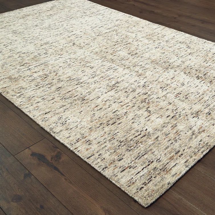 Lucent Handmade Tufted Wool and Viscose Beige Area Rug
