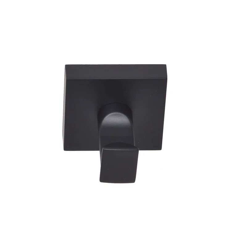 Santa Cruz Black Stainless Steel Single Wall Mounted Robe Hook