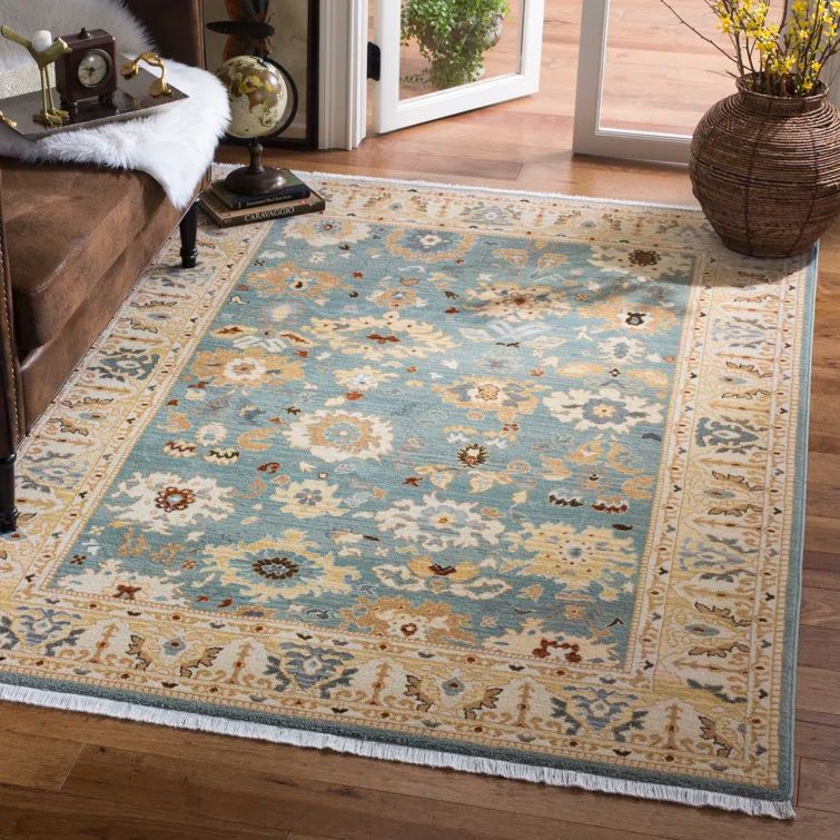 Elegant Light Grey & Beige Floral 8' x 10' Synthetic Area Rug