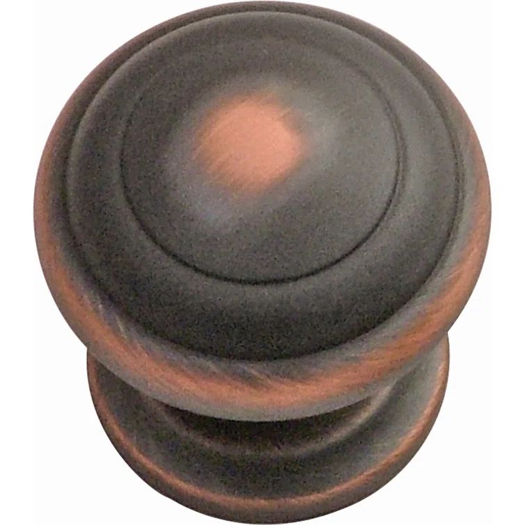 1.25" Oil Rubbed Bronze Round Cabinet Knob with Mounting Hardware