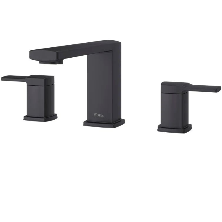Matte Black Modern Double Handle Roman Tub Faucet