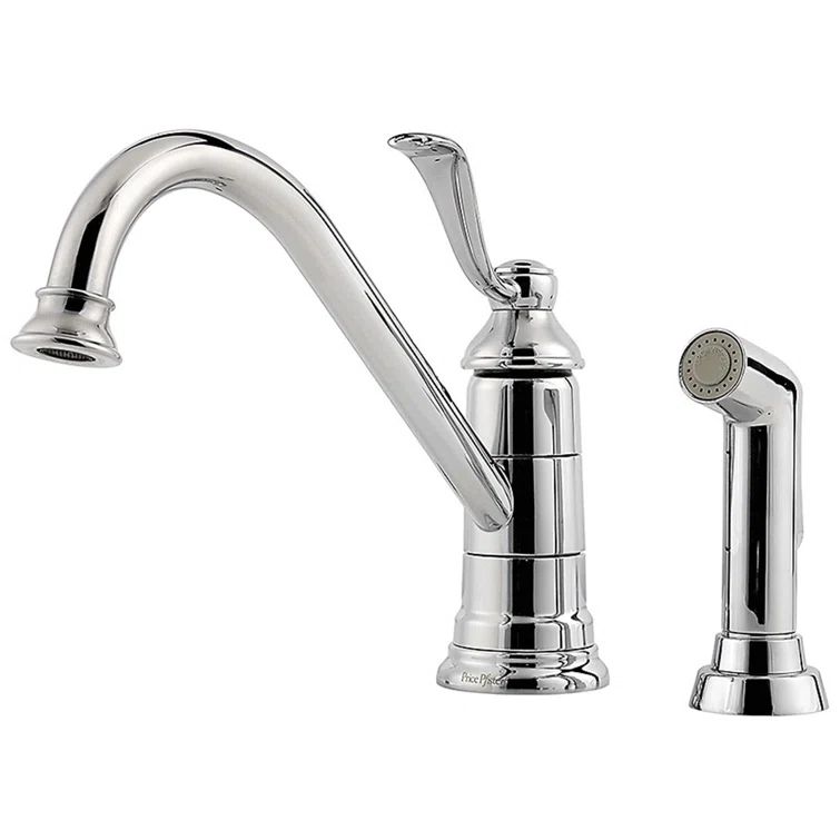 Portland Polished Chrome Single Handle Kitchen Faucet with Side Spray