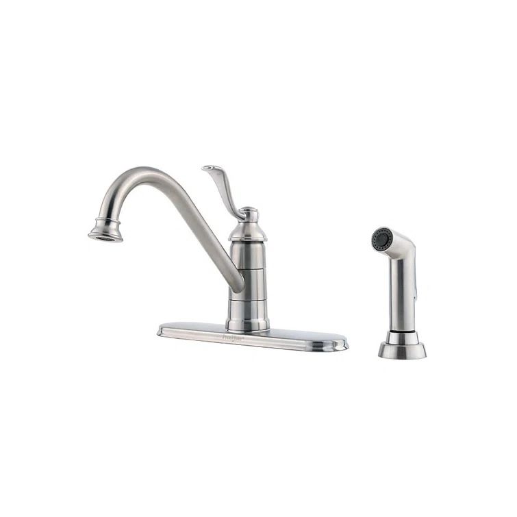 Portland Stainless Steel Single Handle Kitchen Faucet with Side Spray