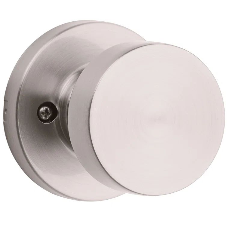 Satin Nickel Round Passage Door Knob for Hall & Closet