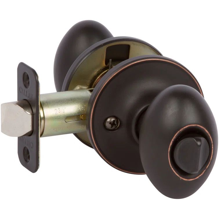Carlyle Edged Oil Rubbed Bronze Egg Privacy Door Knob