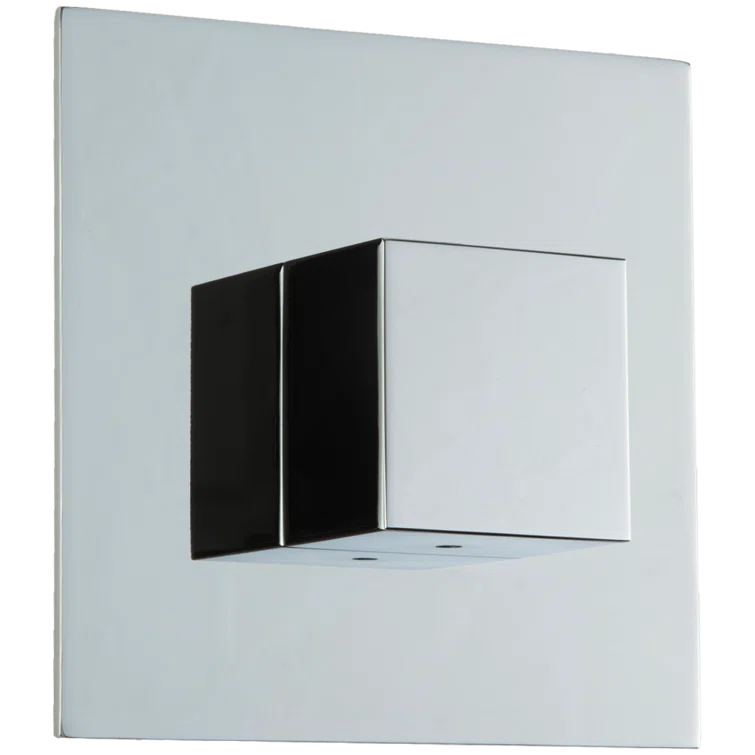 Matte Chrome Square Pressure Balance Shower Valve Trim Kit
